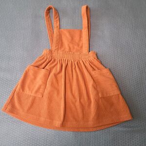 Wonder Nation Toddler Girl's Corduroy Jumper Dress 4t Burnt Orange Overalls
